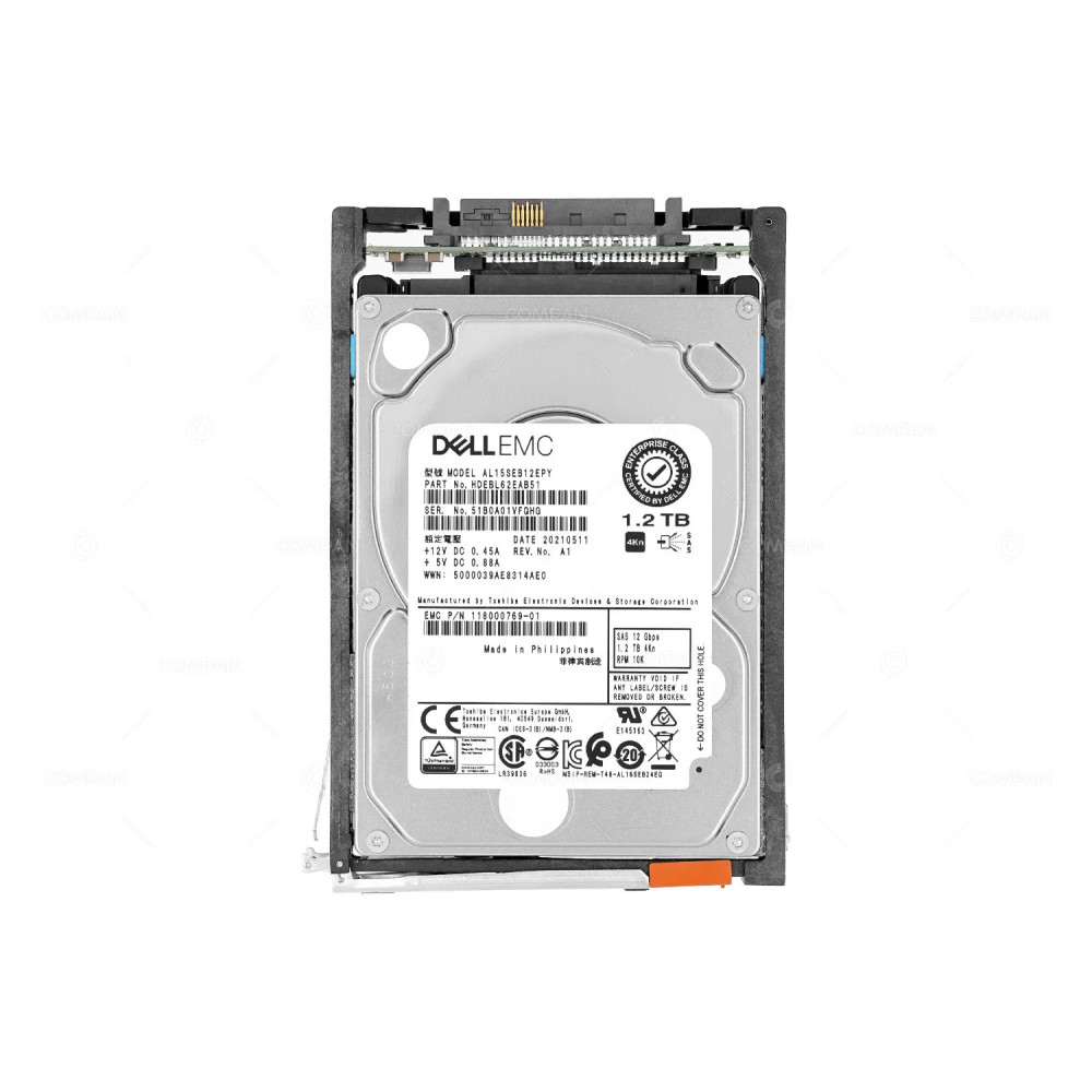 005053153  EMC HDD 1.2TB 10K SAS 12G 2.5" SFF FOR UNITY XT 380 480 680 880