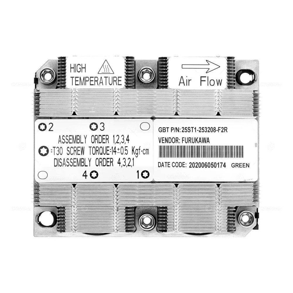 25ST1-253208-F2R  GIGABYTE CPU2 HEATSINK LGA3647 SOCKET FOR H261-H60 NODE