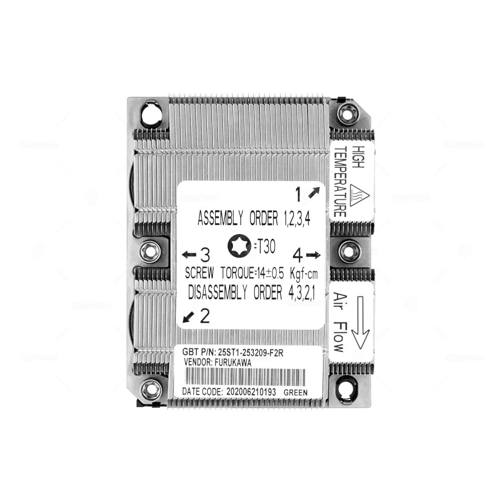25ST1-253209-F2R  GIGABYTE CPU1 HEATSINK LGA3647 SOCKET FOR H261-H60 NODE
