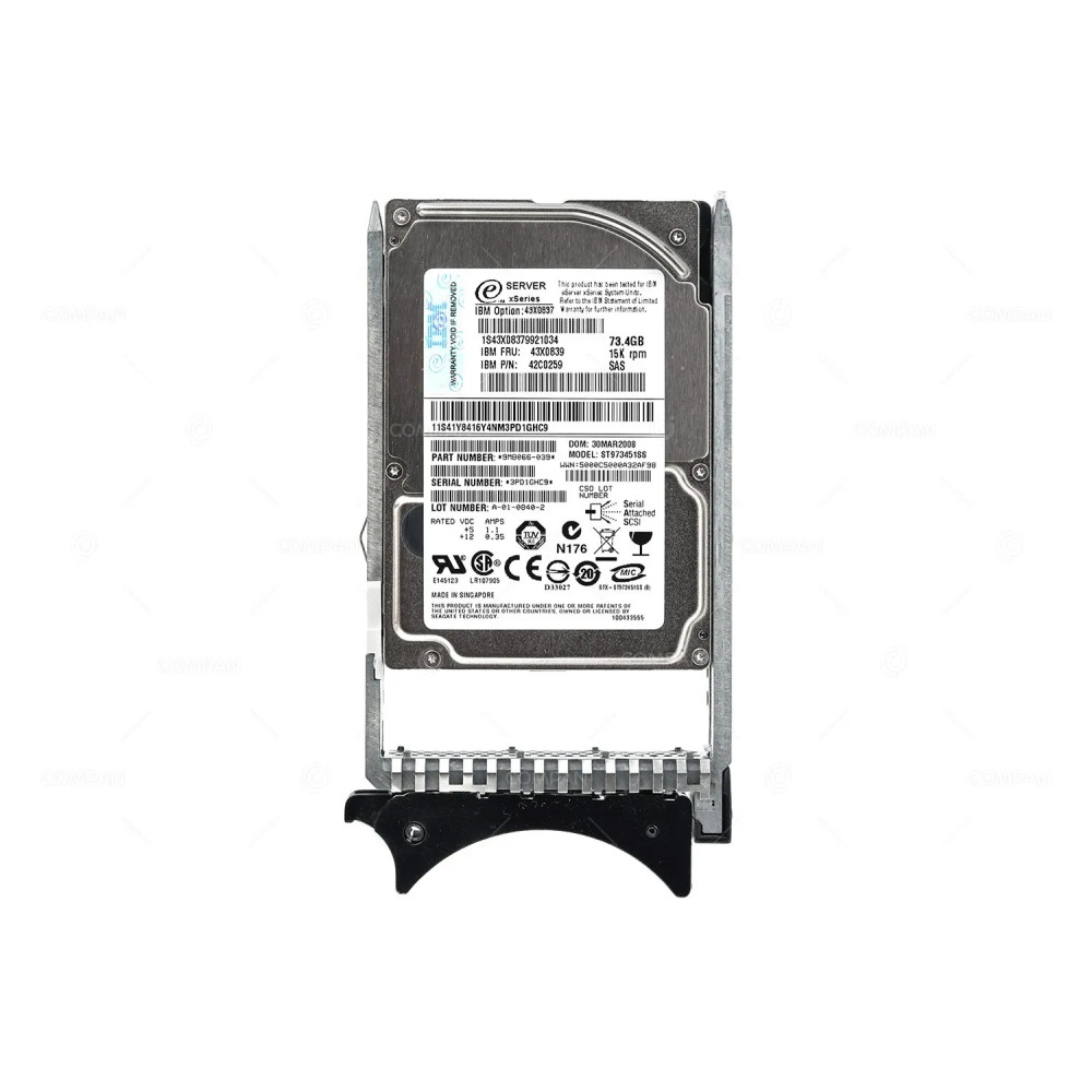 43X0839 IBM HDD 73.4GB 15K SAS 6G 2.5" SFF FOR IBM LENOVO SYSTEM X