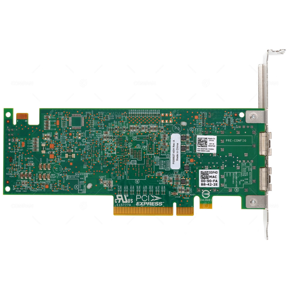 DDF4D DELL EMULEX DUAL PORT 10Gb SFP+ PCI-E NETWORK ADAPTER CARD