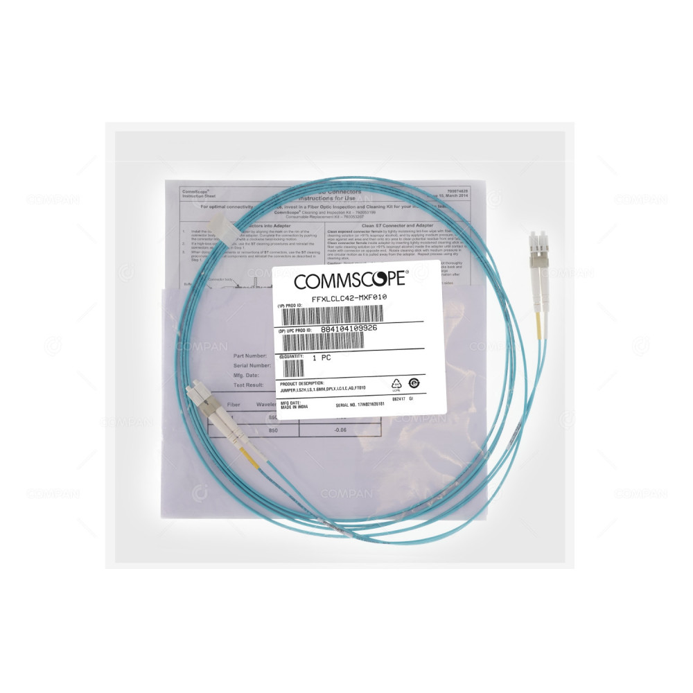 1PFFXLCLC42-MXF010  COMMSCOPE FEXLCLC42-MXF010 FIBER PATCH CORD 3M JUMPER LSZH LS 1.6MM DPLX LC/LC AQ FT010