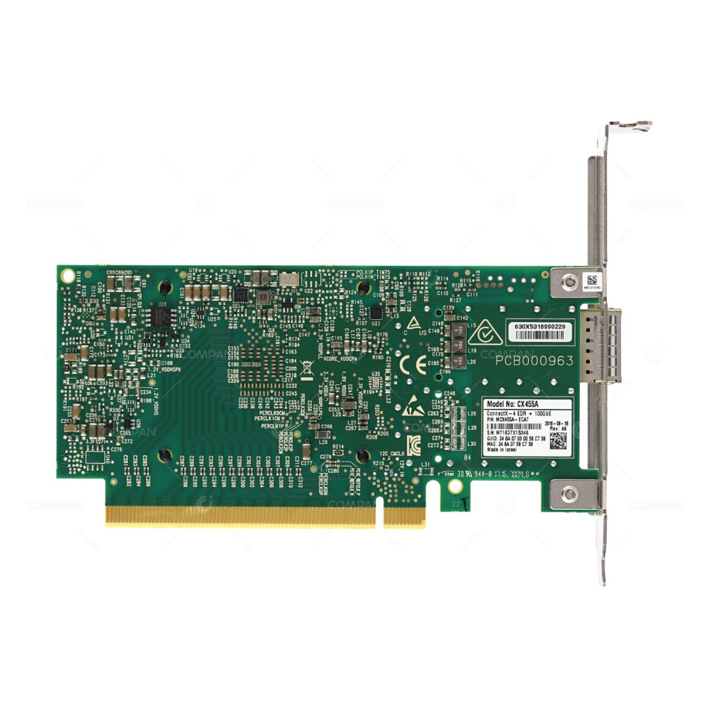 MCX455A-ECAT Mellanox ConnectX-4 1-Port 100GbE QSFP28 InfiniBand HCA Adapter