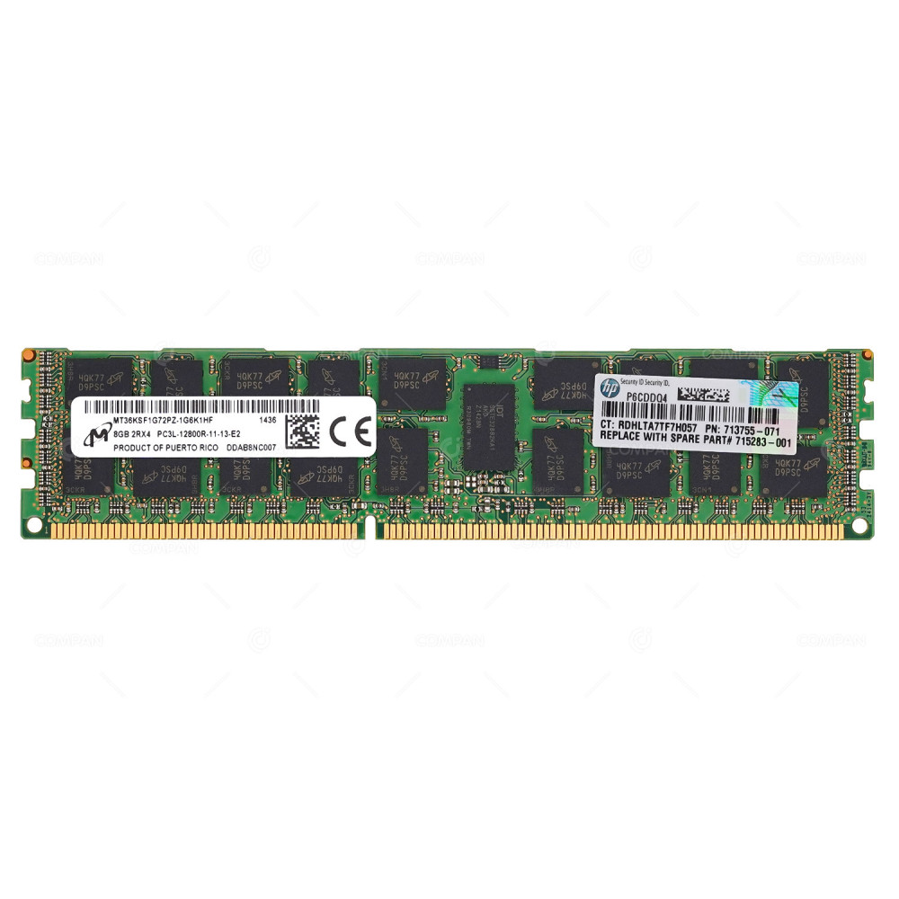 713755-071 HP MEMORY 8GB 2RX4 PC3L 12800R DDR3 - 715283-001, 713983-B21