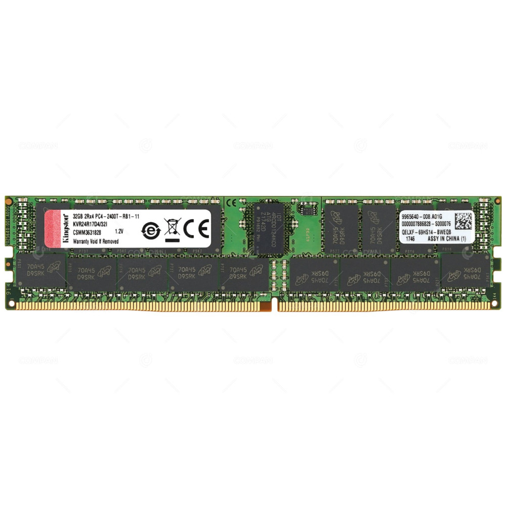 KVR24R17D4-32I KINGSTON DDR4 32GB 2RX4 PC4-19200 2400MHz RDIMM CL17
