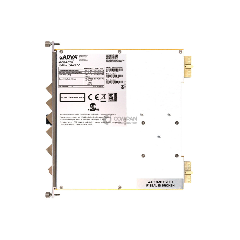 5TCE-PCTN ADVA OPTICAL NETWORKING 10GU + 10G-V 5X SFP SWITCHING MODULE FOR SFP 3000R7