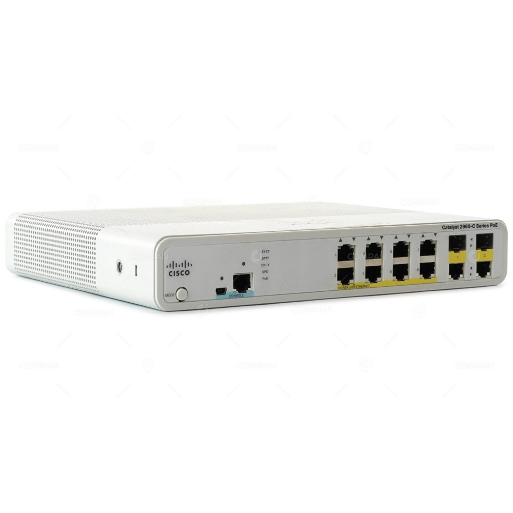 WS-C2960C-8PC-L CISCO CATALYST 2960C 8 PORT 100MB 2 PORT 1GB SFP+ SWITCH