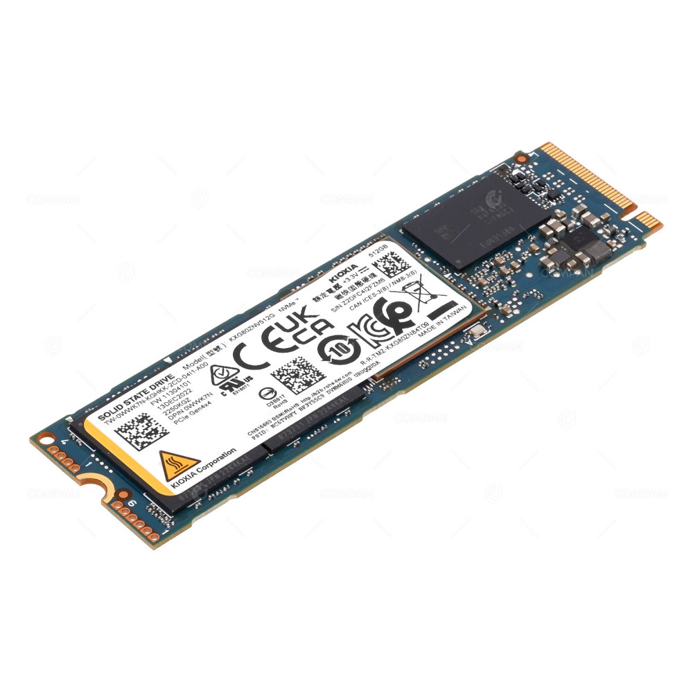 WWK7N  DELL 512GB NVME PCIE 3.0 X4 M.2 2280 SSD