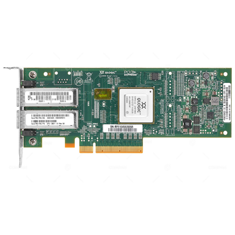 375-3681-01  SUN ORACLE QLOGIC DUAL PORT 10G SFP+ FC PCIE X8 NETWORK ADAPTER FOR SPARC T4-2