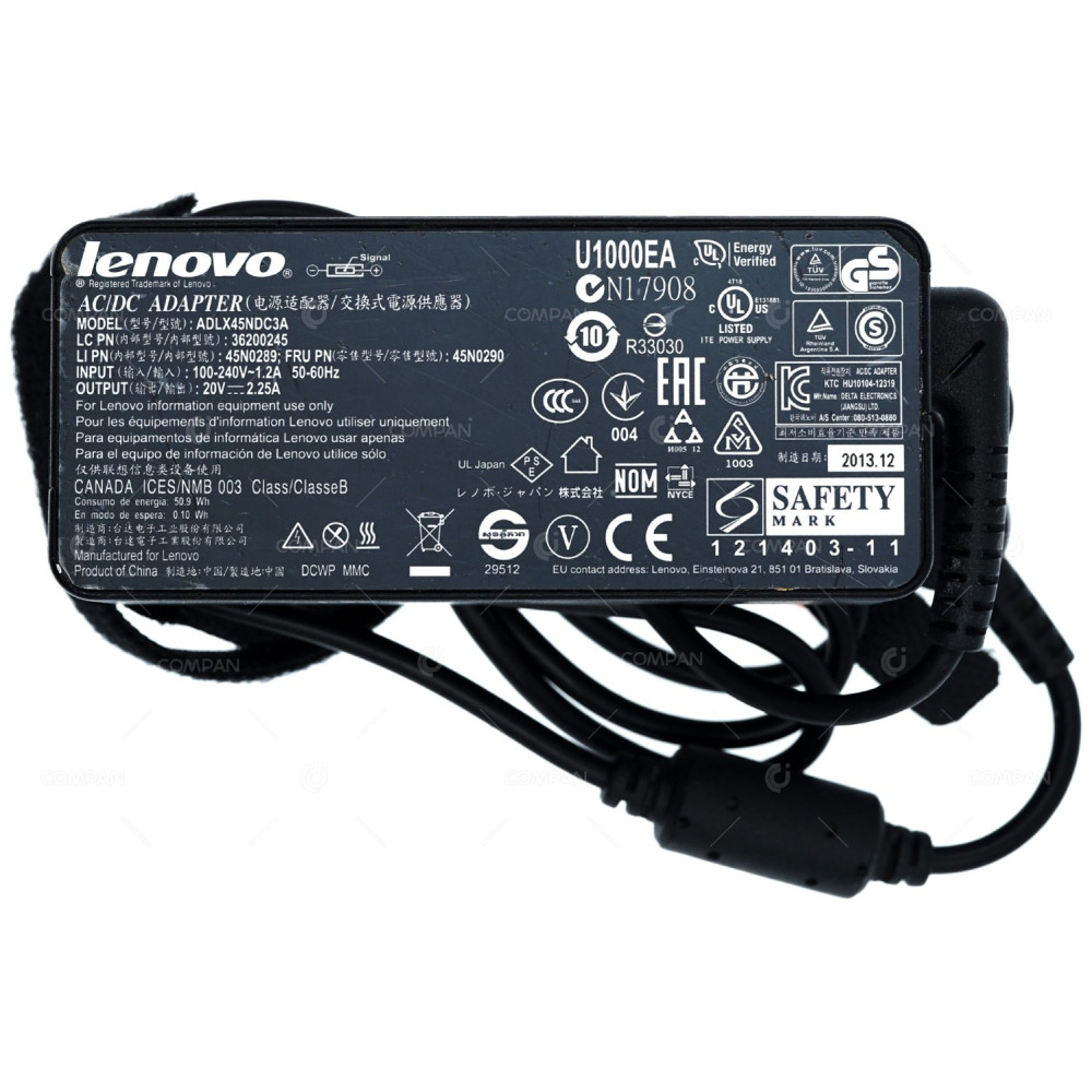 45N0290 LENOVO AC ADAPTER 45W 20V 2.25A FOR LAPTOPS THINKPAD SERIES T580 T590