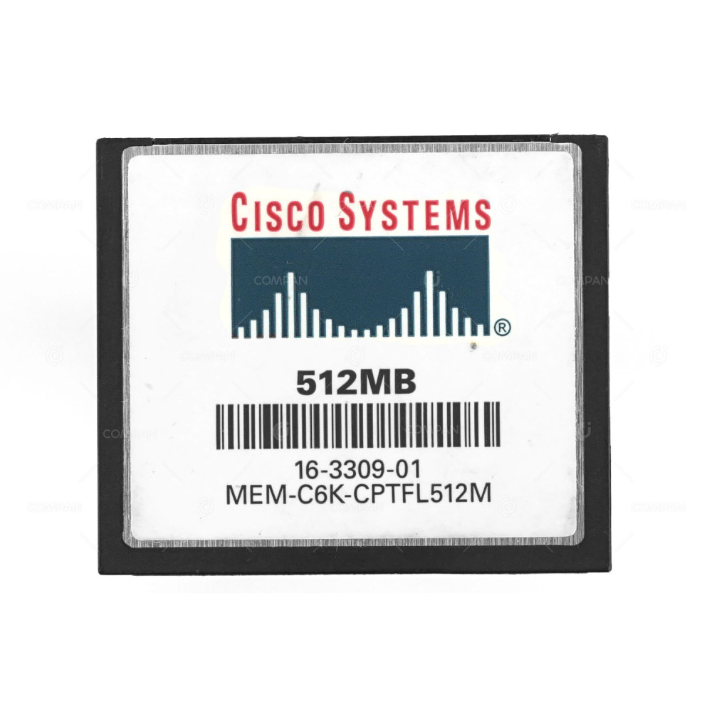 16-3309-01 CISCO COMPACTFLASH CF 512MB FLASH CARD FOR CATALYST 6500 SERIES CISCO 7600 SERIES SUPERVISOR ENGINE 720-3BXL MEM-C6K-CPTFL512M