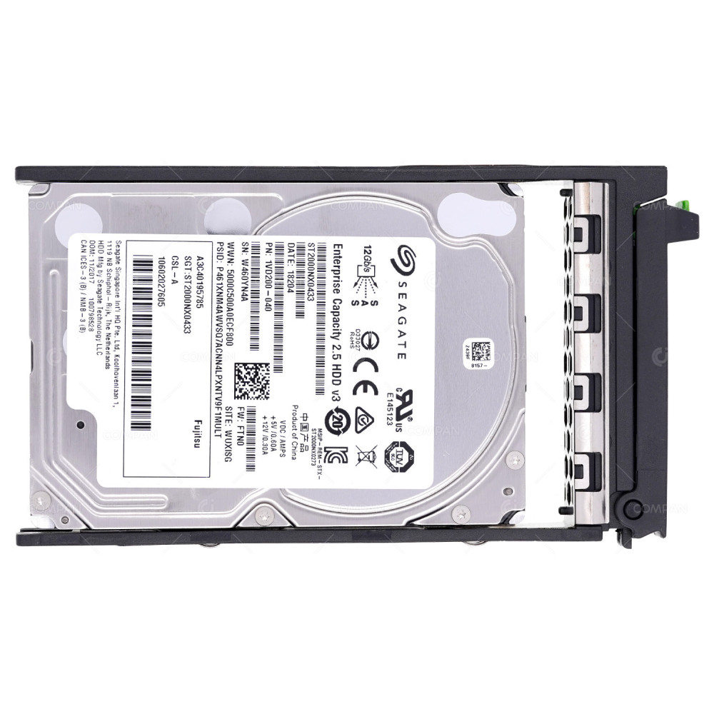 10602027605  FUJITSU HDD 2TB 7.2K SAS 12G 2.5" SFF FOR FUJITSU PRIMERGY