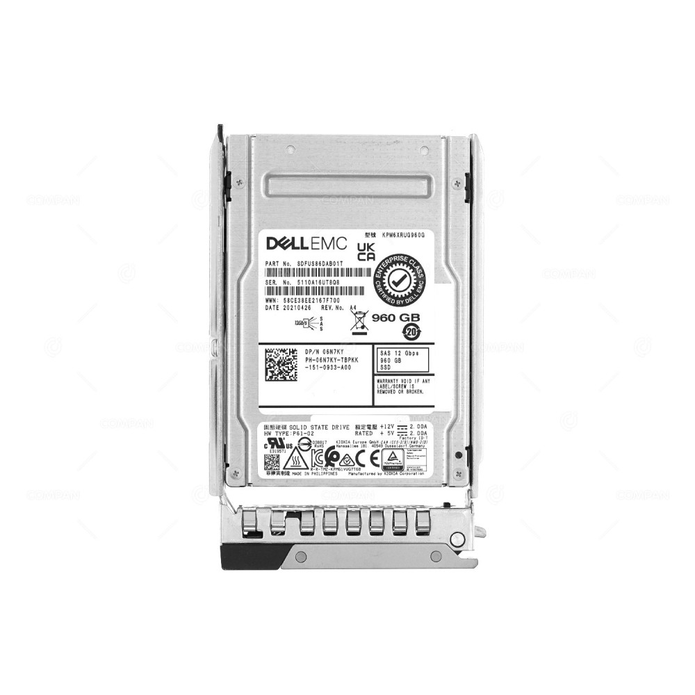 6N7KY G14  DELL SSD 960GB SAS 12G 2.5" SFF FOR DELL POWEREDGE G14 G15