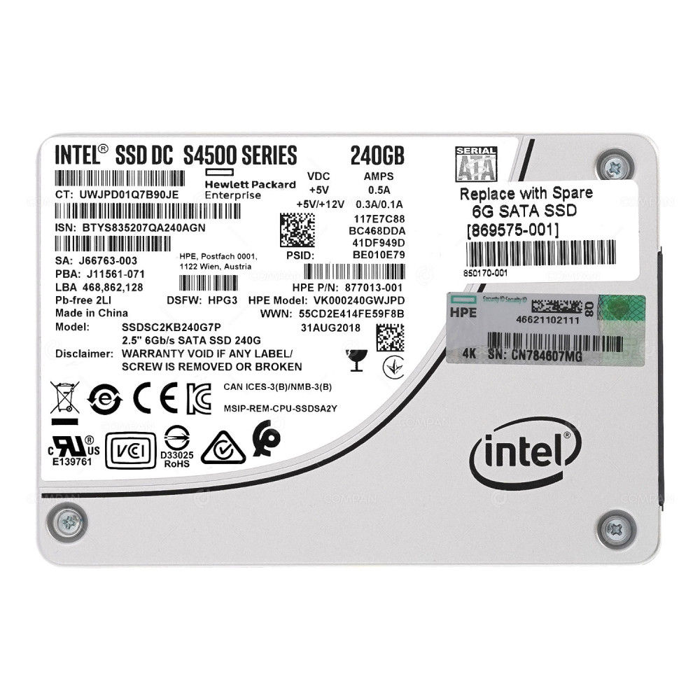 869575-001 SYNERGY HP SSD 240GB SATA 6G 2.5" SFF FOR HPE SYNERGY 12000