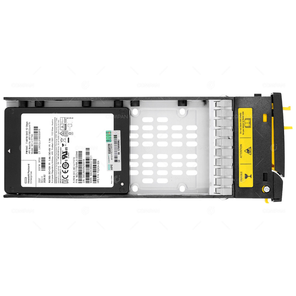 P08736-001  HP SSD 7.68TB SAS 12G 2.5" SFF FOR 3PAR STORESERV 8000 8200 8400