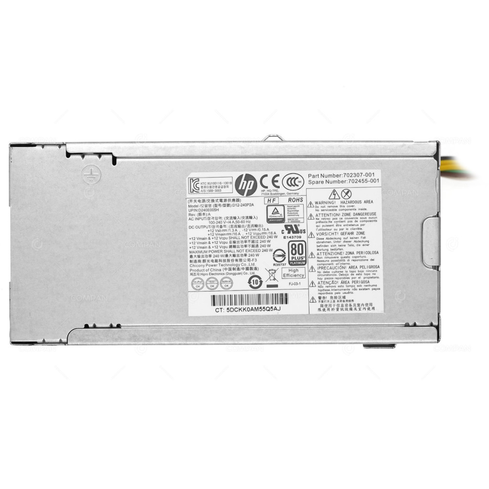 702455-001  HP POWER SUPPLY 240W 80PLUS PLATINIUM FOR ELITEDESK 800 G1 SFF