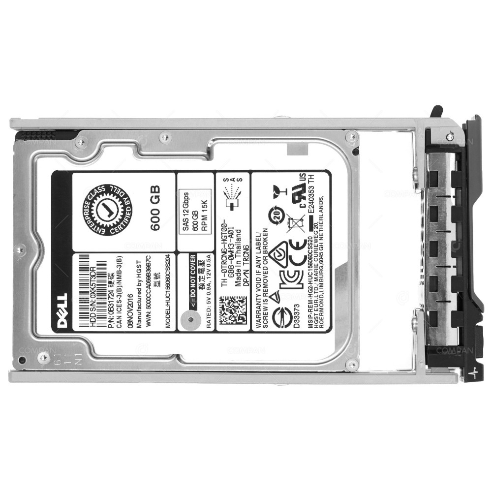TRCN6  DELL HDD 600GB 15K SAS 12G 2.5" SFF FOR DELL POWEREDGE G11 G12 G13
