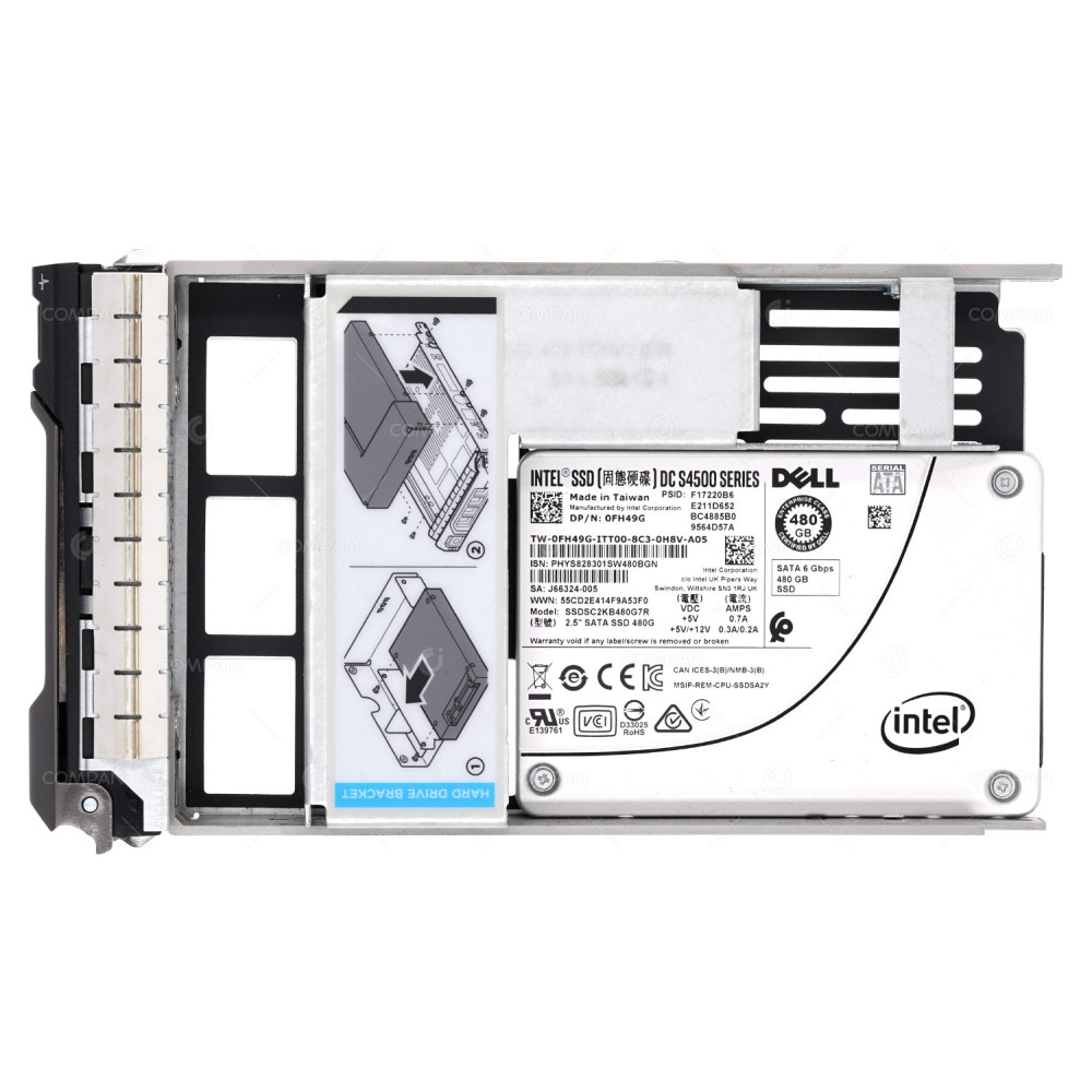 FH49G LFF  DELL 480GB 6G SATA 3.5 LFF SSD