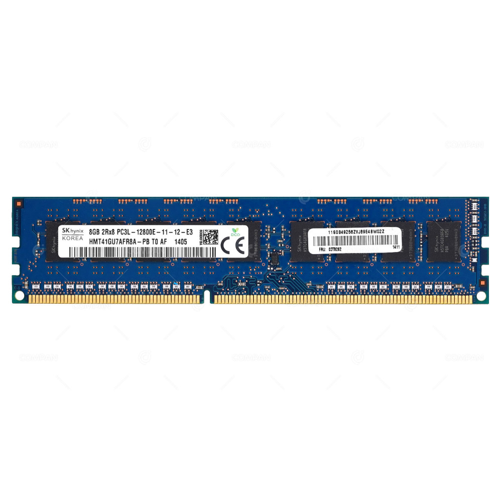 03T8262  LENOVO MEMORY 8GB 2RX8 PC3 12800E DDR3 1600E UDIMM