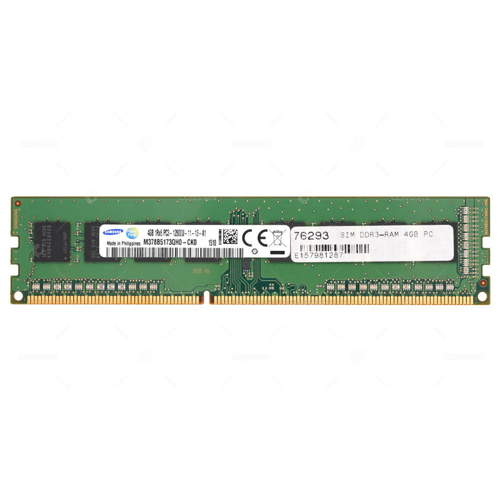 M378B5173QH0-CK0  SAMSUNG MEMORY 4GB 1RX8 PC3 12800U DDR3 1600U