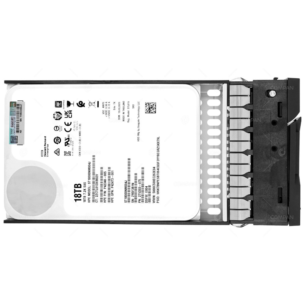 P42803-001  HP HDD 18TB 7.2K SAS 12G 3.5" LFF FOR HPE MSA 2060