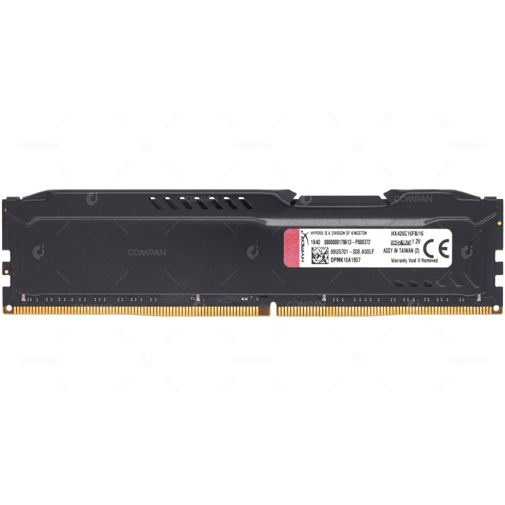 HX426C16FB-16  HYPER X FURY DDR4 16GB 2RX8 PC4-21333 2666MHZ RDIMM CL16