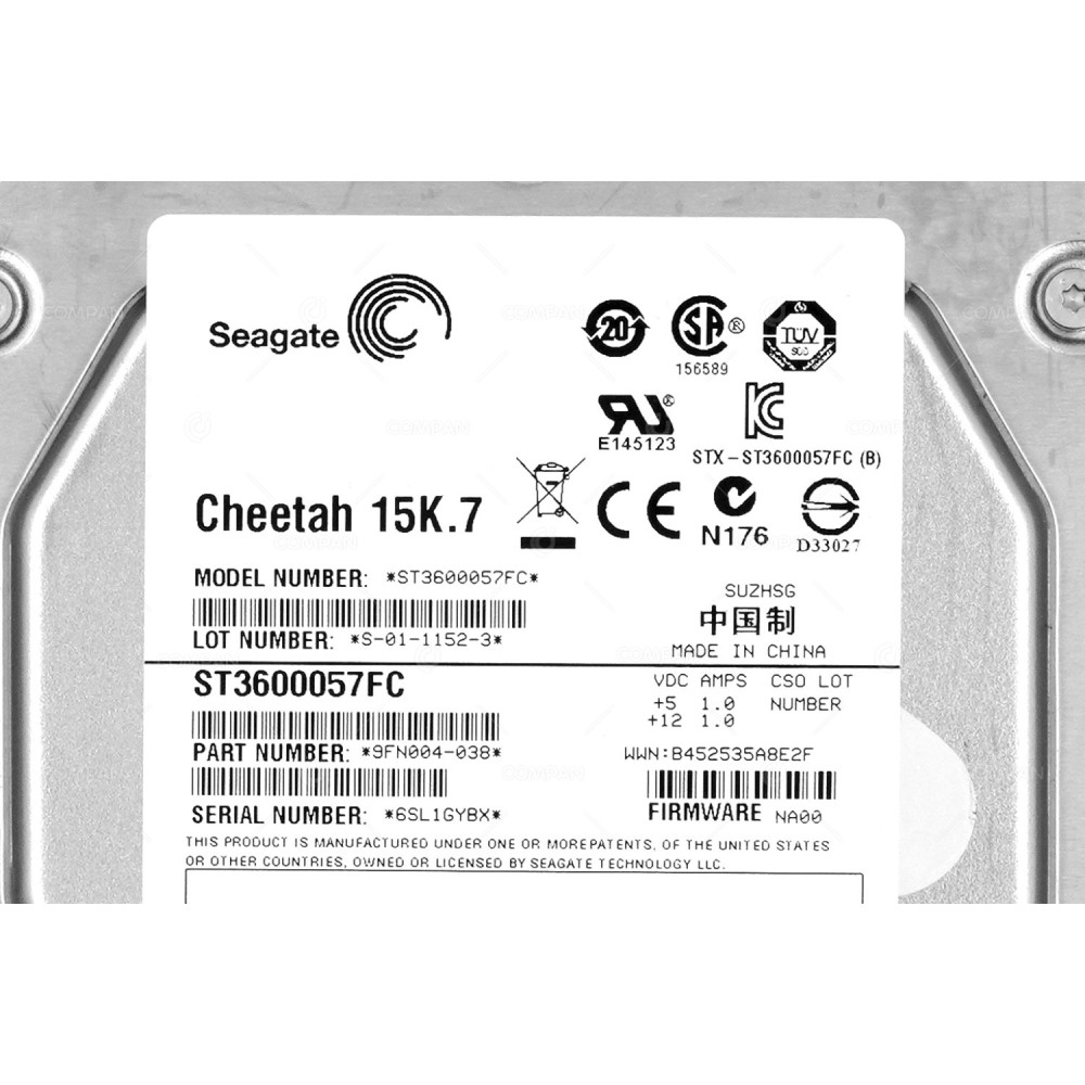 X292A-R5 NETAPP HDD 600GB 15K FC 4GB 3.5" LFF FOR DS14 MK2 MK4