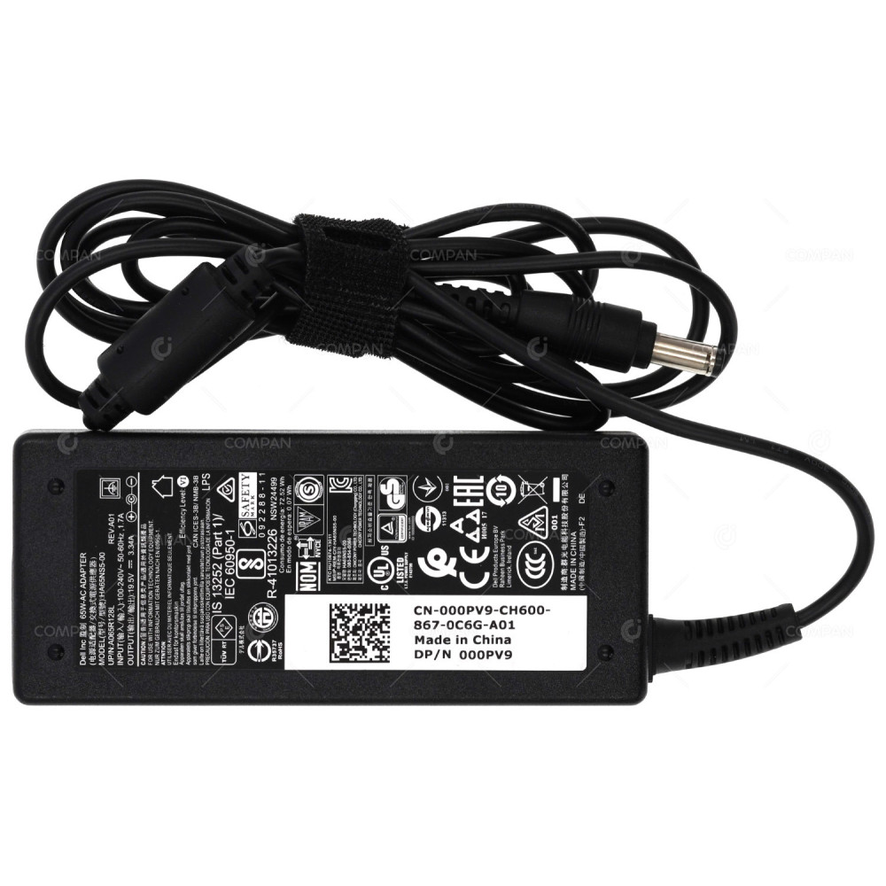 00PV9 DELL HA65NS5-00 65W 19.5V 3.34A LAPTOP AC ADAPTER CHARGER 000PV9, HA65NS5-00, A065R128L