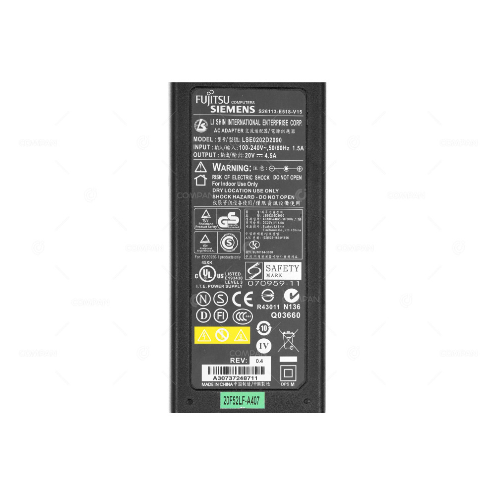 070959-11 AC ADAPTER FUJITSU 20V 4.5A  5.5MM LSE0202D2090