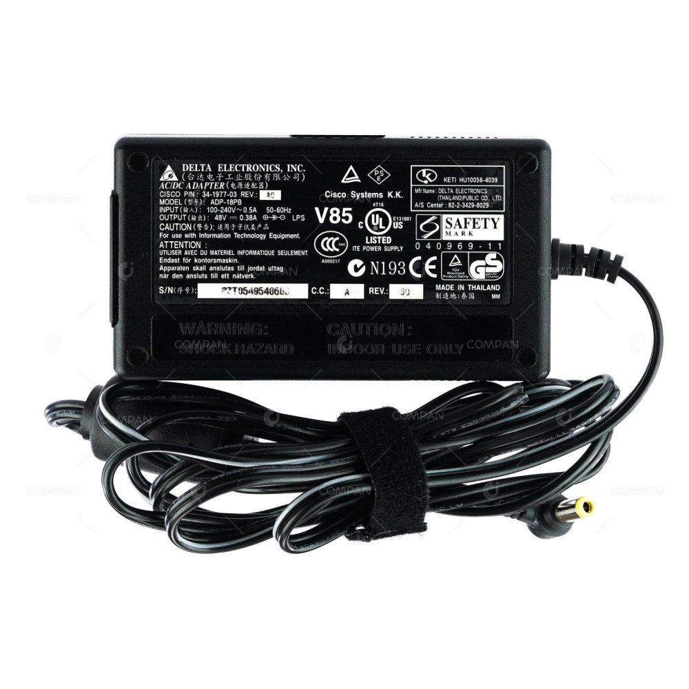 34-1977-03 CISCO 18W 48V 0.38A AC/DC ADAPTER