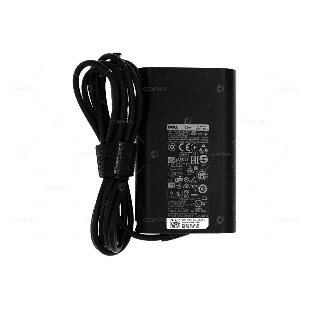 3F1CN DELL 65W 19.5V 3.34A SLIM AC/DC ADAPTER FOR LAPTOPS 03F1CN, DA65NM130