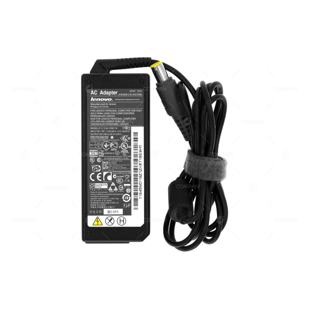 45N0120 LENOVO AC ADAPTER 65W 20V 3.25A FOR LAPTOPS THINKPAD SERIES 45N0119