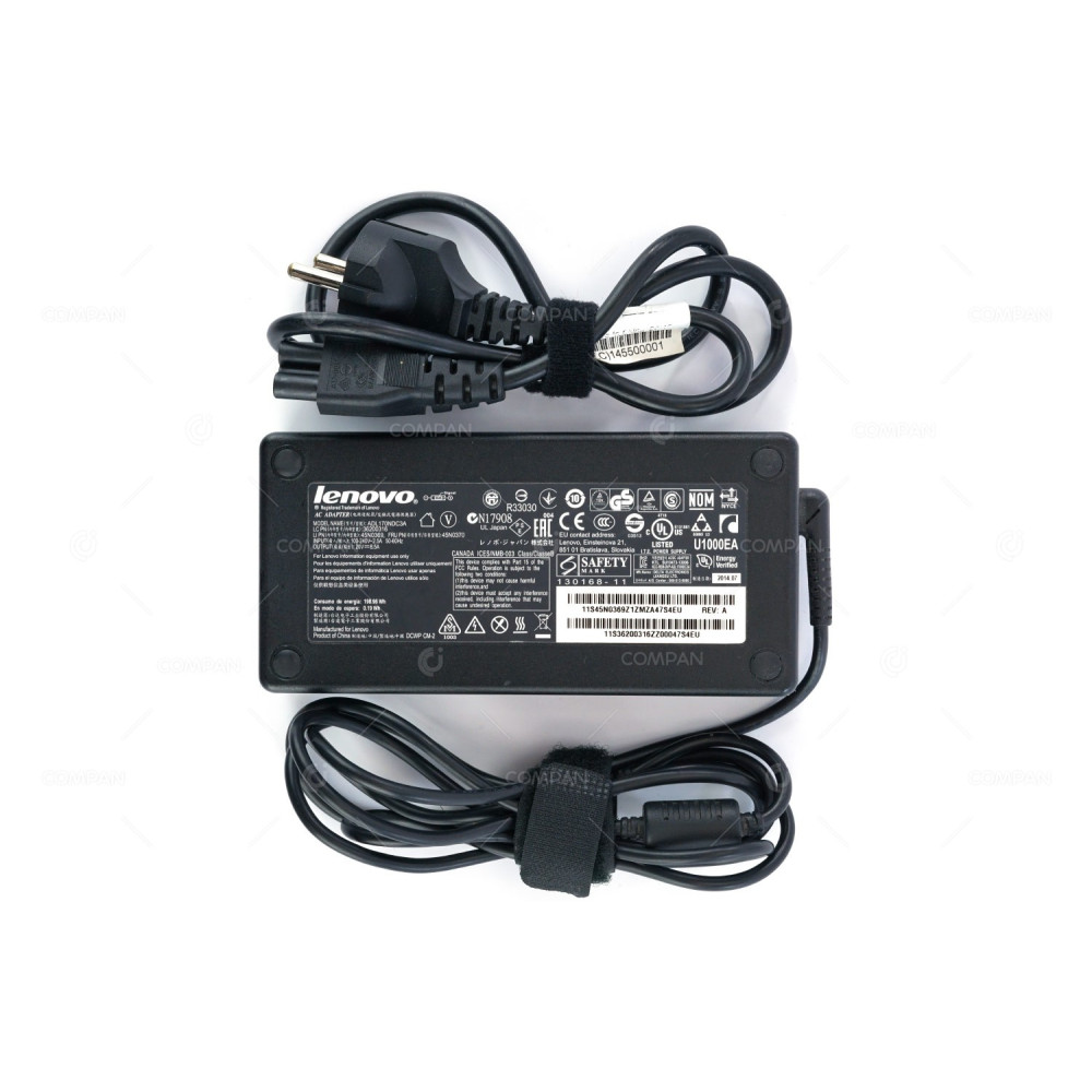 45N0370 LENOVO AC ADAPTER 170W 20V 8.5A FOR LAPTOPS THINKPAD SERIES P50 P51 P52 45N0369, ADL170NDC3A, 36200316