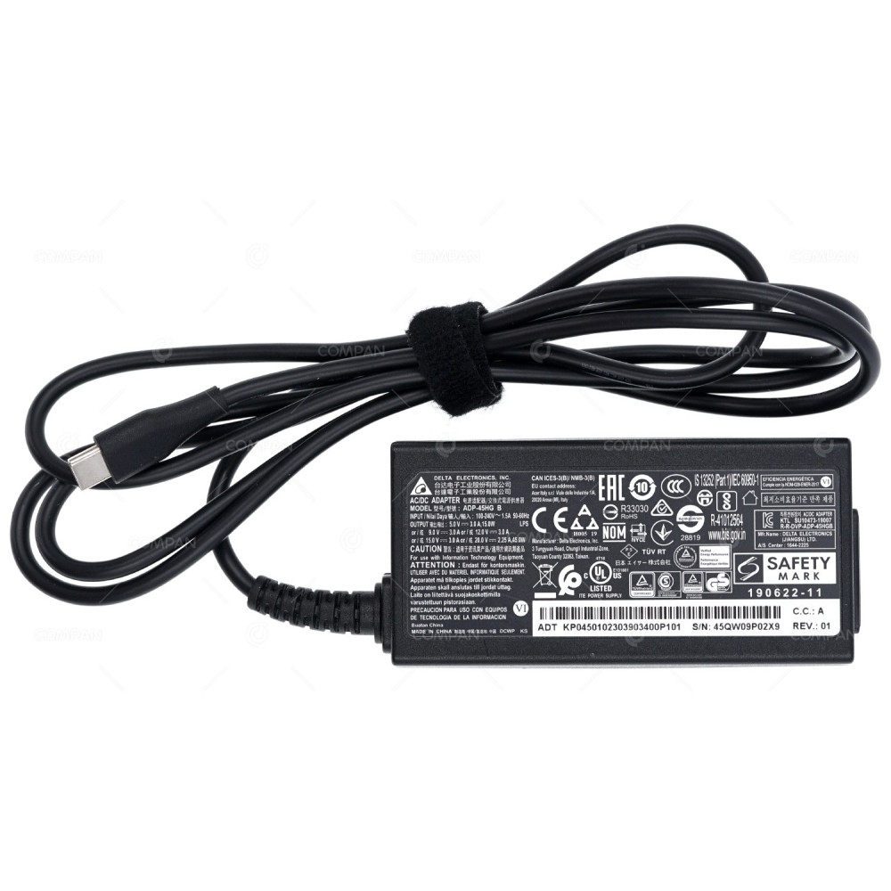 ADP-45HG DELTA AC ADAPTER 45W 20V 2.25A USB-C FOR LAPTOPS R-41012564