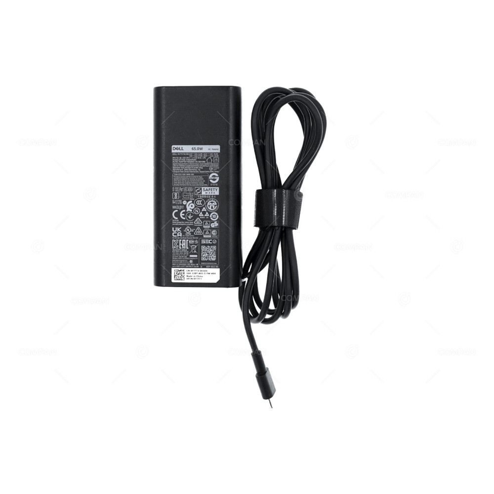 FTTTJ DELL 65W 20V 3.25A USB-C SLIM DESIGN AC/DC ADAPTER FOR LAPTOPS 0FTTJ, DA65NM190