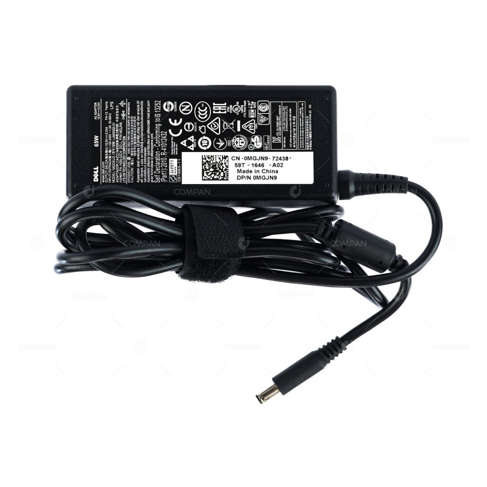 MGJN9 DELL 65W 19.5V 3.34A SLIM AC/DC ADAPTER FOR LAPTOPS 0MGJN9, LA65NS2-01, PA-1650-02D4