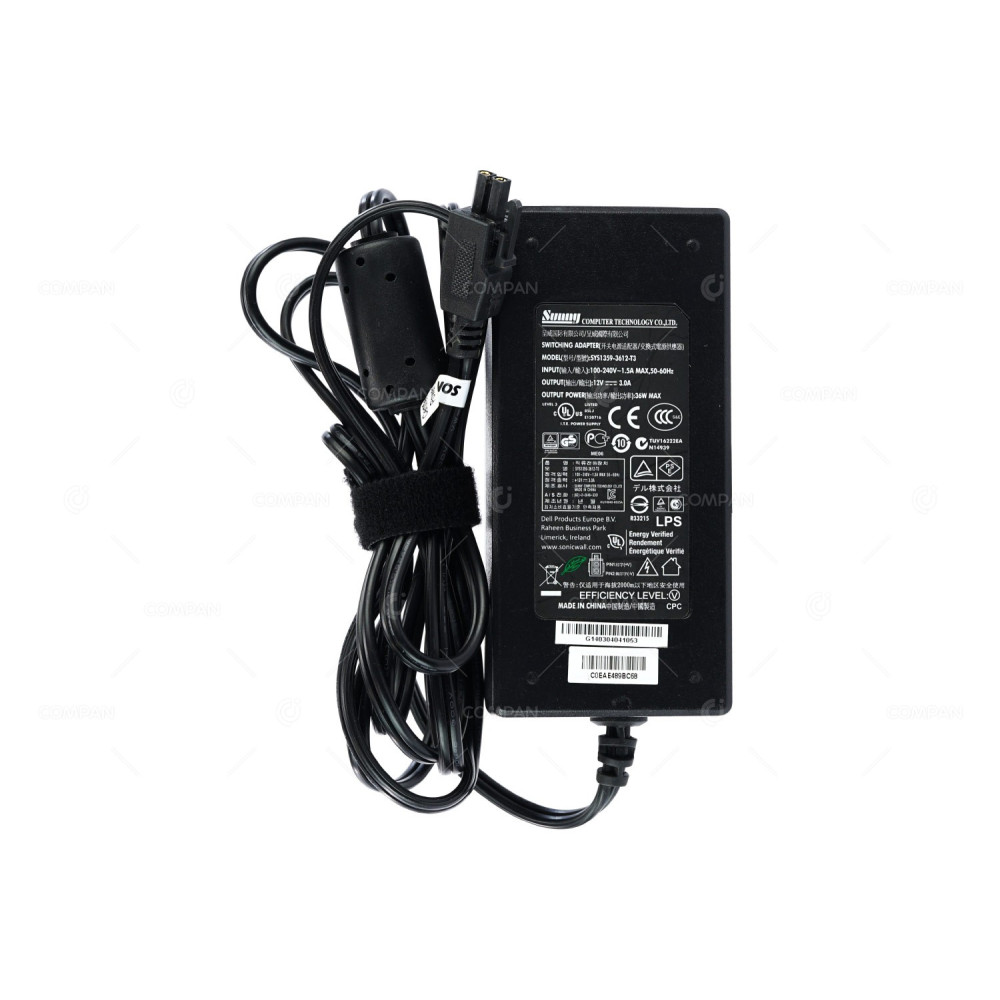 SYS1359-3612-T3 SUNNY 36W 12V 3.0A AC/DC ADAPTER -