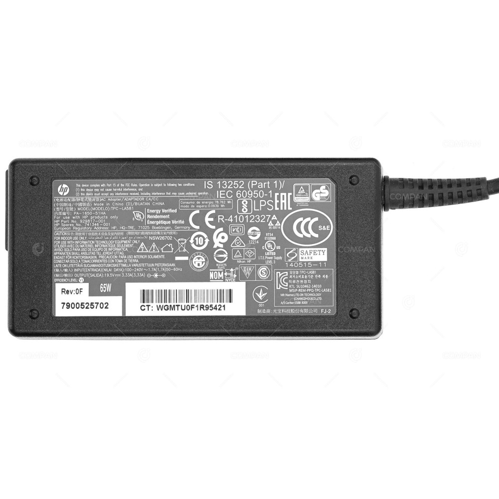 741346-001  HP 65W 19.5V 3.33A AC ADAPTER FOR HP T630 THIN CLIENT