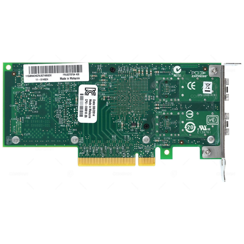 03T8764 IBM INTEL X520-DA2 DUAL PORT 10GB SFP+ ADAPTER LOW PROFILE