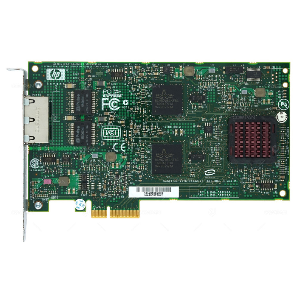 374443-001 HP NC380T PCI-E DUAL PORT GIGABIT SERVER ADAPTER