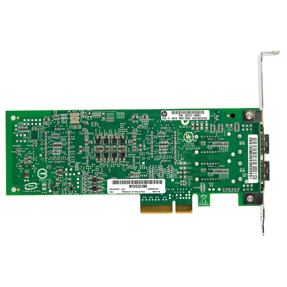 407621-001 LP HP QLOGIC QLE2462 4GB FC DUAL PORT ADAPTER PCI-E LOW PROFILE