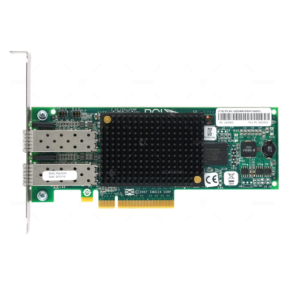 42D0500 IBM EMULEX FC DUAL PORT 8GB SFP+ HOST BUS ADAPTER PCI-E