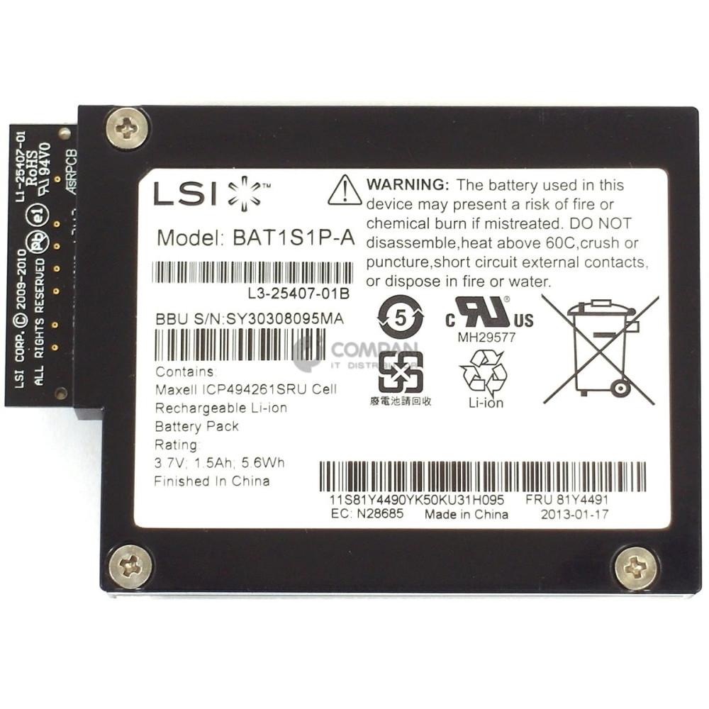 81Y4491 IBM RAID CONTROLLER BATTERY FOR IBM SERVERAID M5100 SERIES