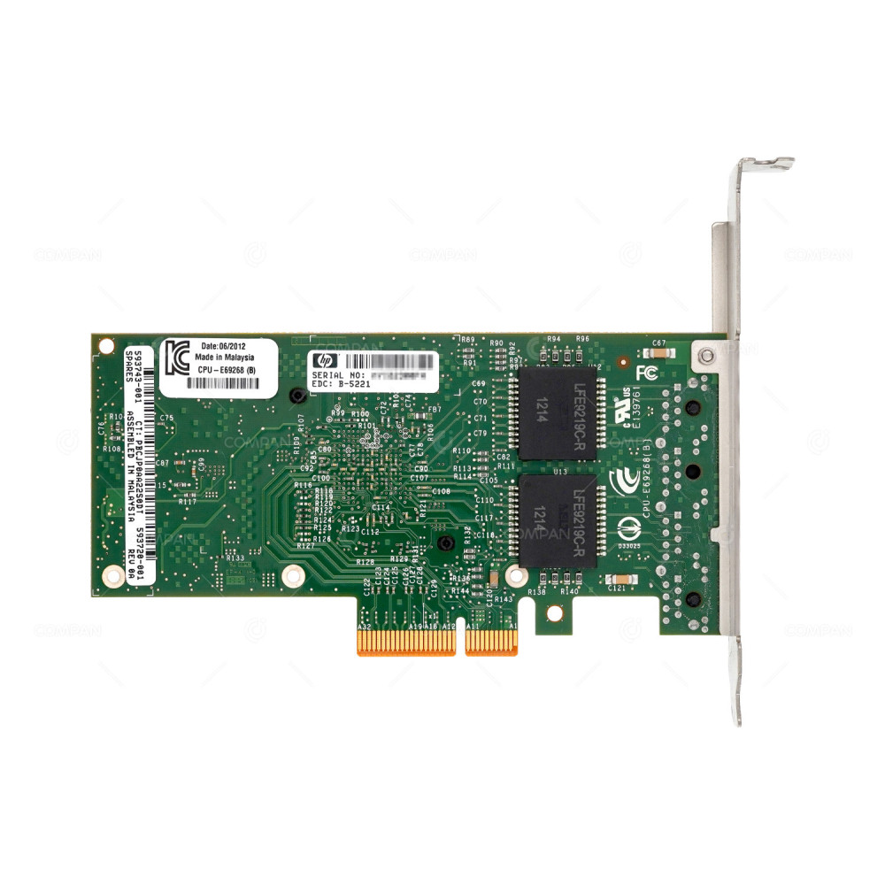 593743-001 HP NC365T QUAD PORT 1GB RJ-45 ETHERNET ADAPTER FOR DL980 G7