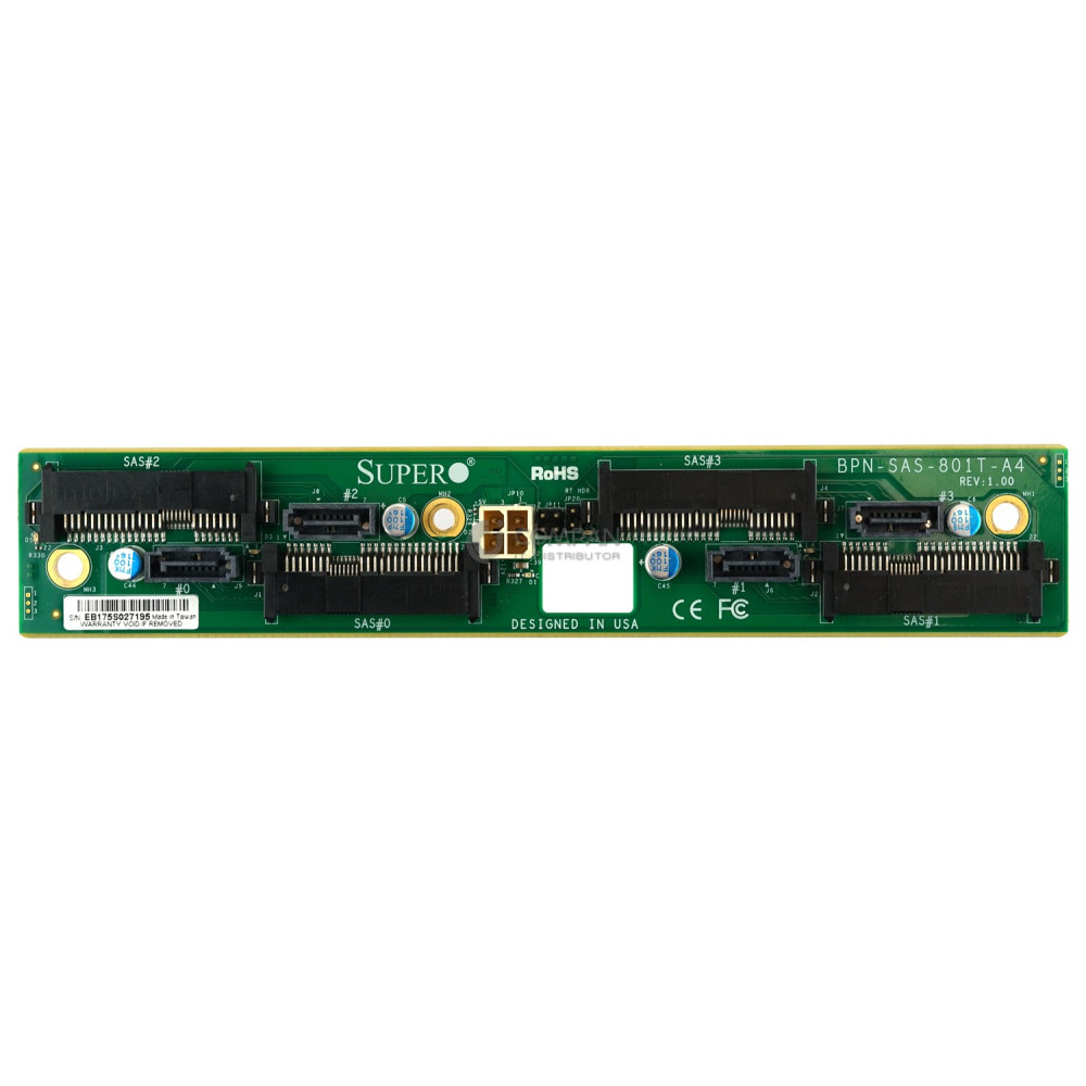 BPN-SAS-801T-A4 SUPERMICRO HARD DRIVE BACKPLANE 4X 3.5 SATA3 SAS2 -