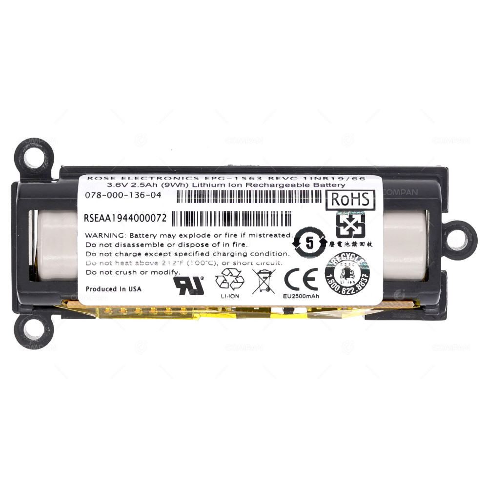 078-000-136-04  DELL 3.6V 2.5AH (9WH) LITIUM ION RECHARGEABLE BATTERY FOR DGK85