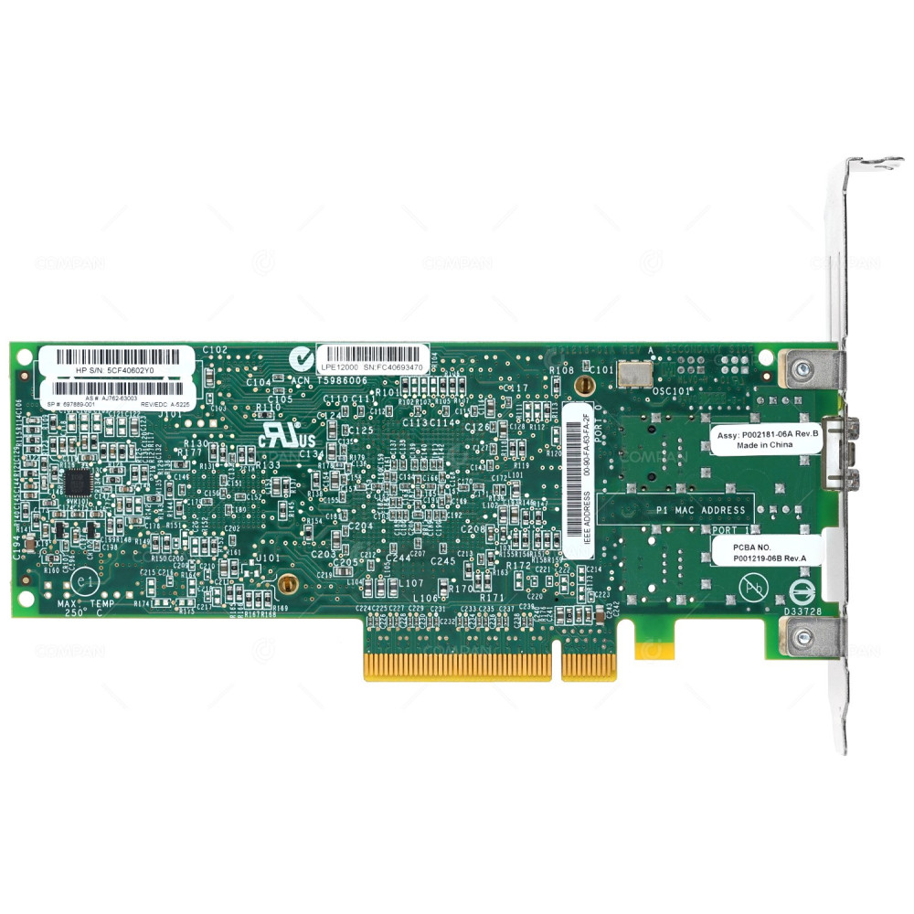 697889-001 HP 81E SINGLE PORT 8GB SFP PCI-E FIBRE CHANNEL HOST BUS ADAPTER