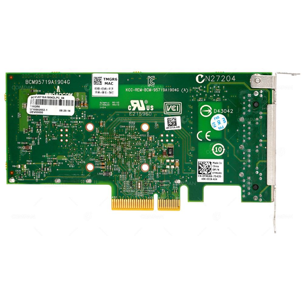 TMGR6 DELL BROADCOM 5719 QUAD PORT 1GB NETWORK CARD