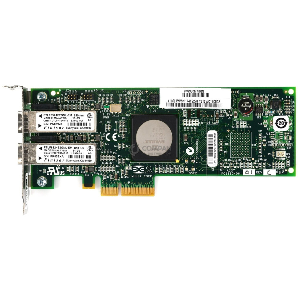 74Y2270 IBM DUAL PORT EMULEX 4GB FC LOW PROFILE FOR PSERIES