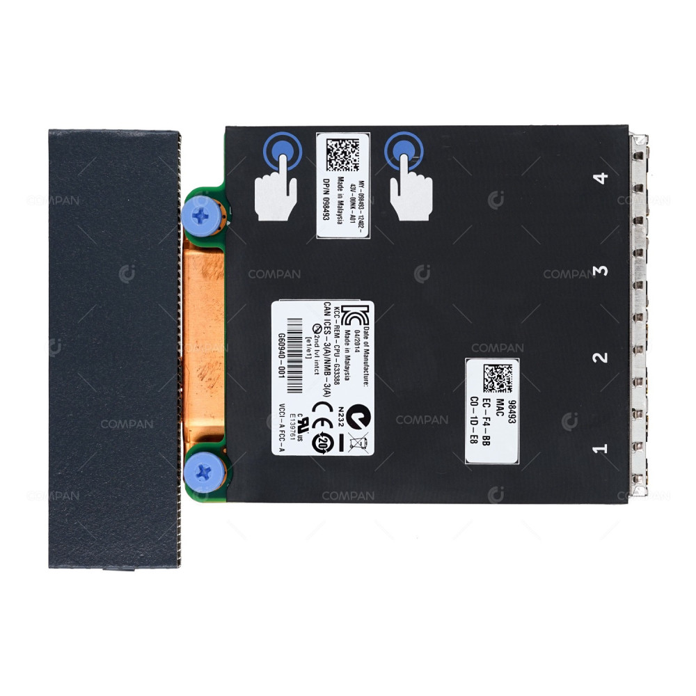 98493 DELL INTEL X540 2X 1GB RJ-45 2X 10GB RJ45 NETWORK DAUGHTER CARD FOR R620